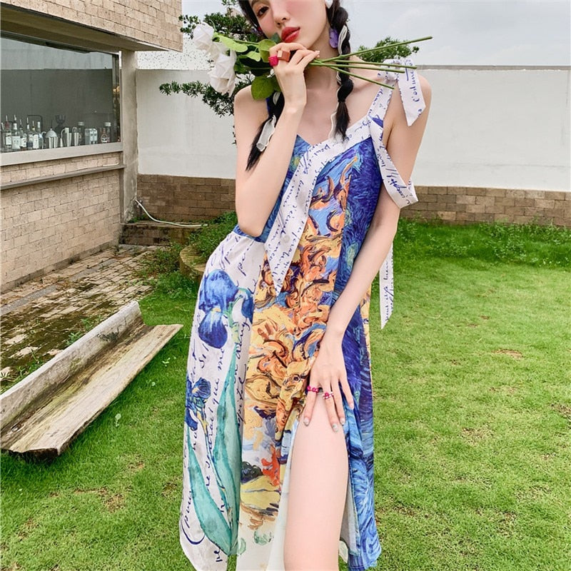 Van Gogh Collage summer dress