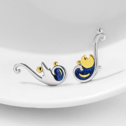 Van Gogh Starry Night inspired Earring