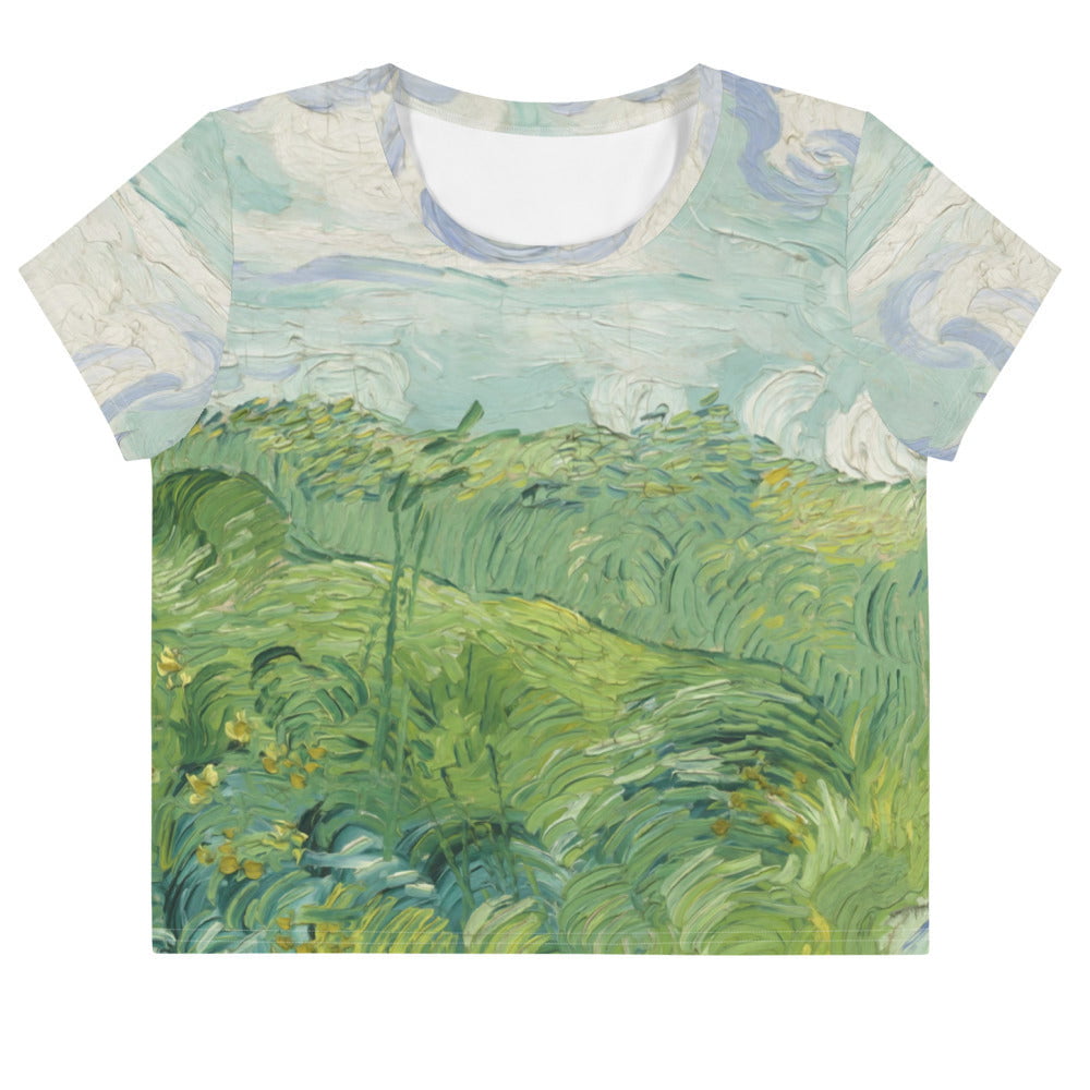 Van gogh green field crop top