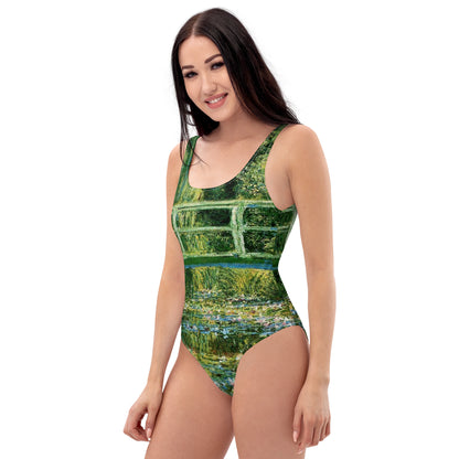 Claude Monet The Water Lily Pond One-Piece Swimsuit