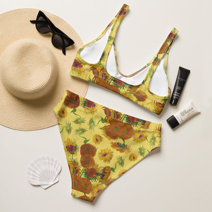 Vincent van Gogh Sun Flowers high-waisted bikini