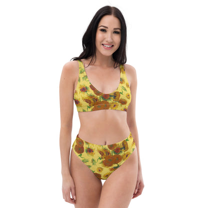 Vincent van Gogh Sun Flowers high-waisted bikini