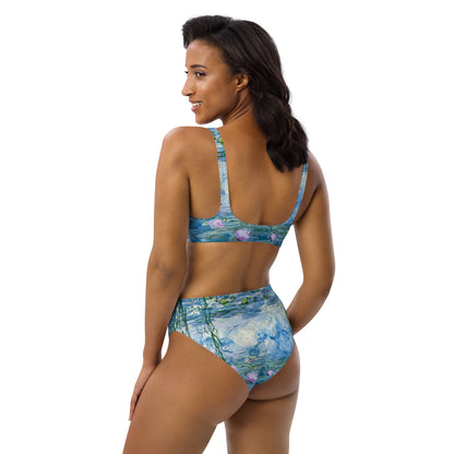 Claude Monet Water lilies high-waisted bikini