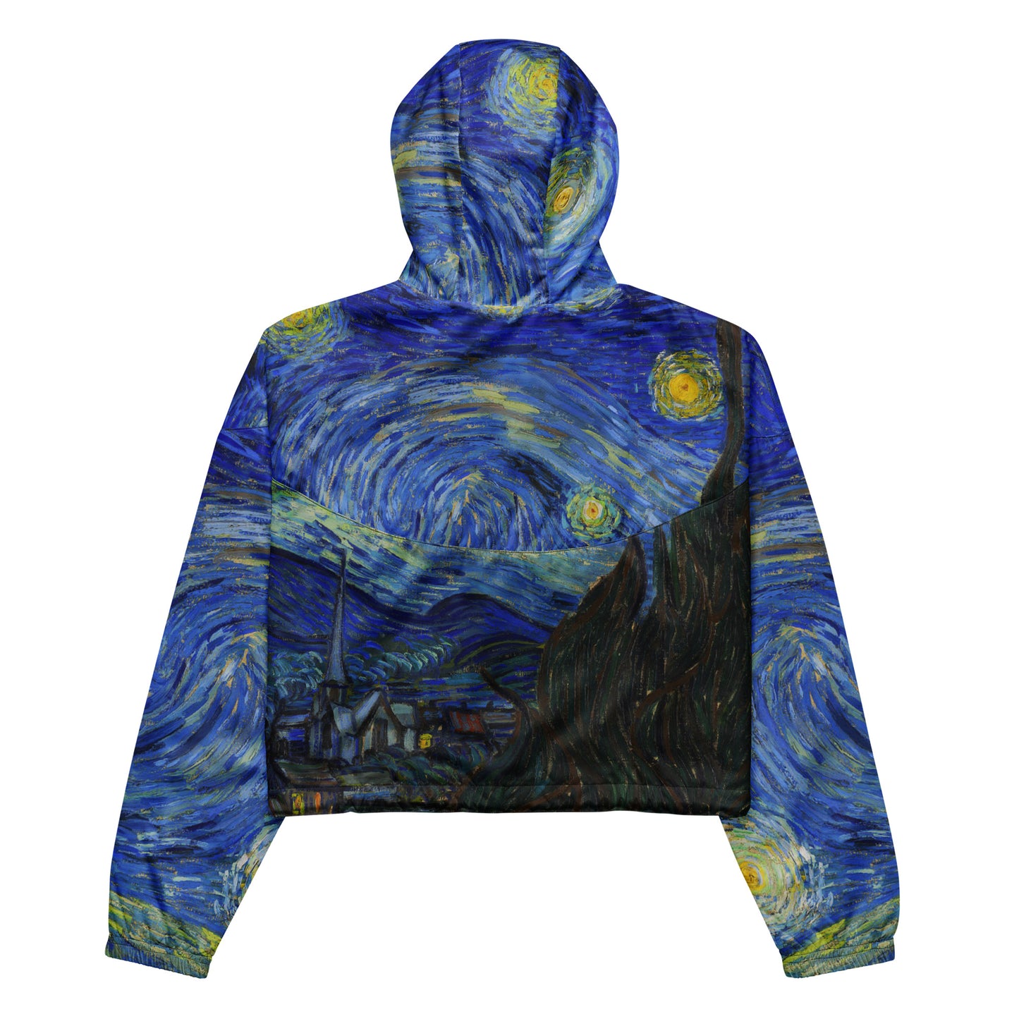 Van gogh Starry Night cropped windbreaker