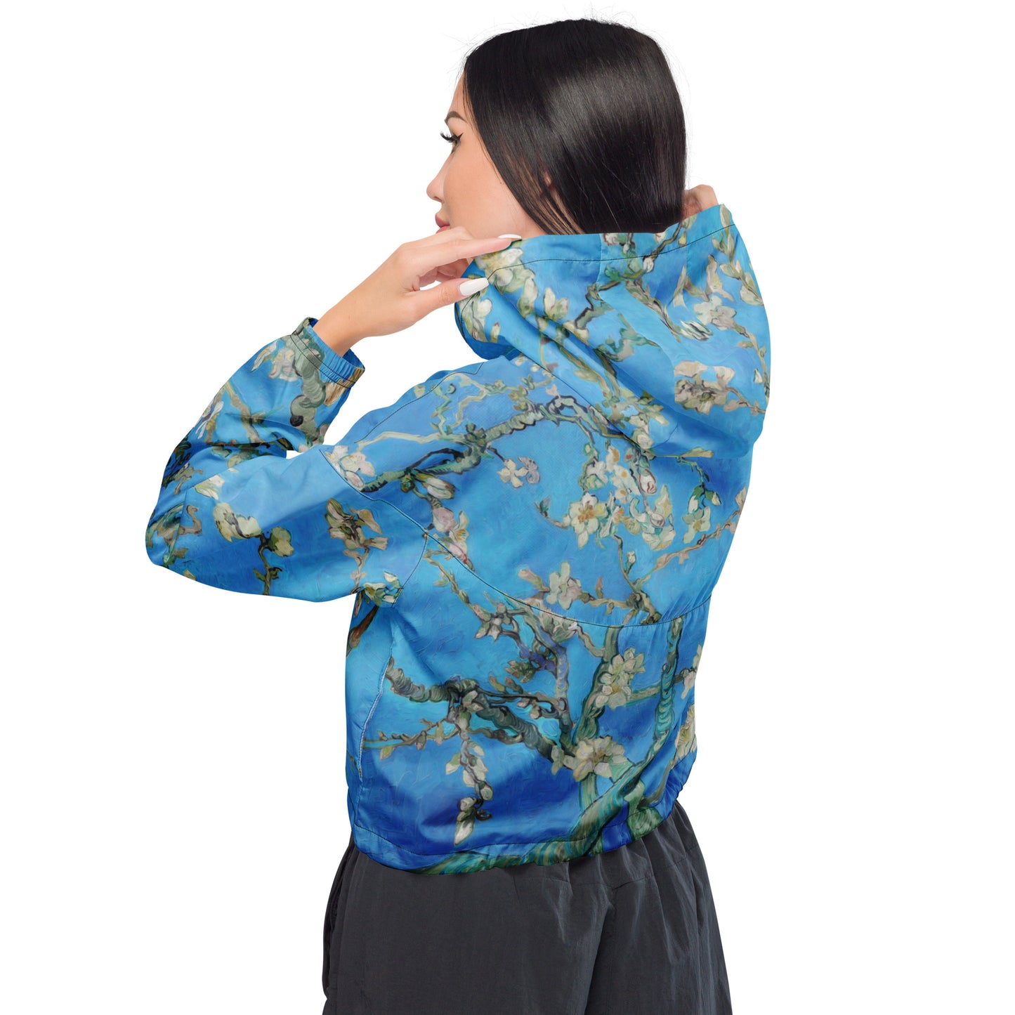 Van gogh Almond Blossom cropped windbreaker