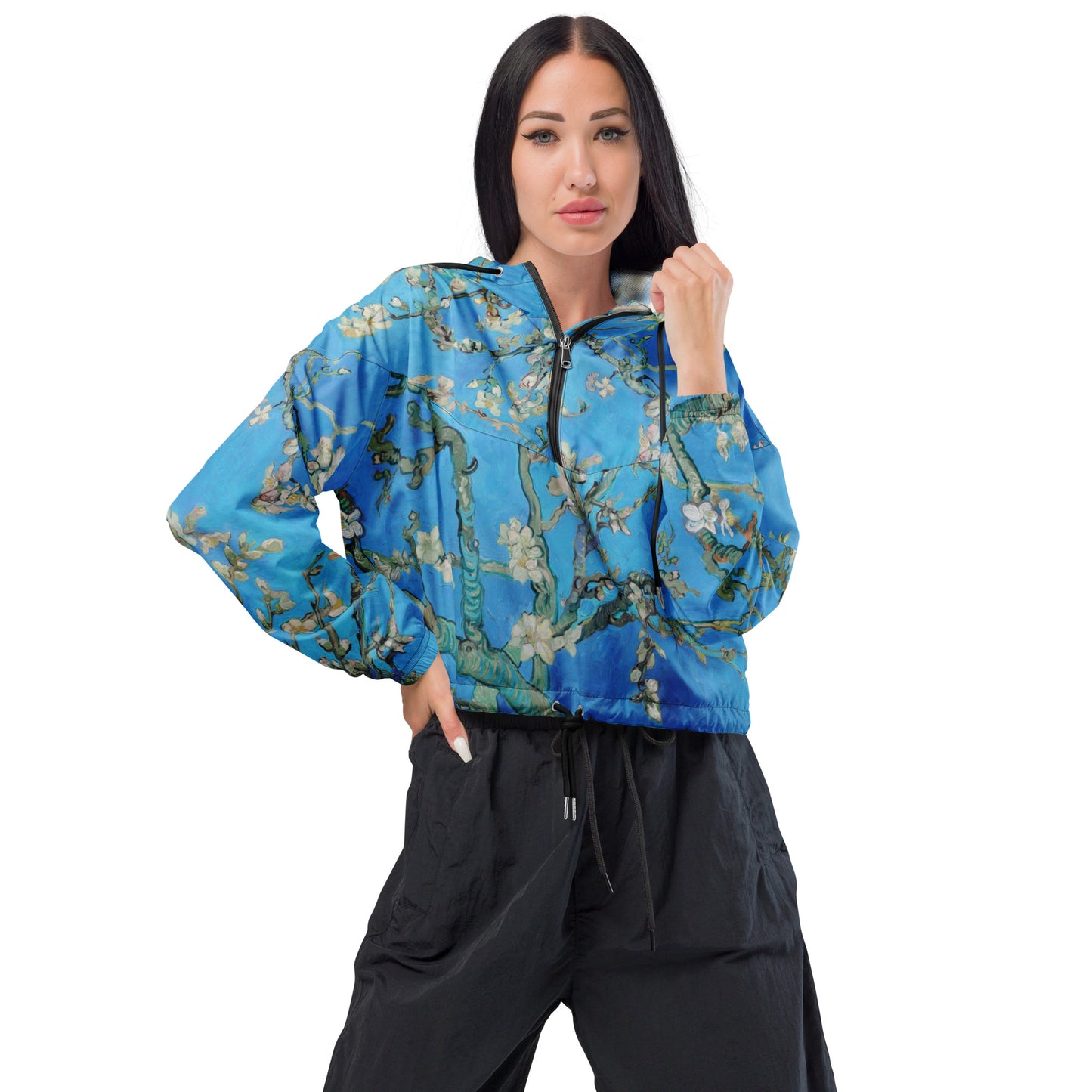 Van gogh Almond Blossom cropped windbreaker