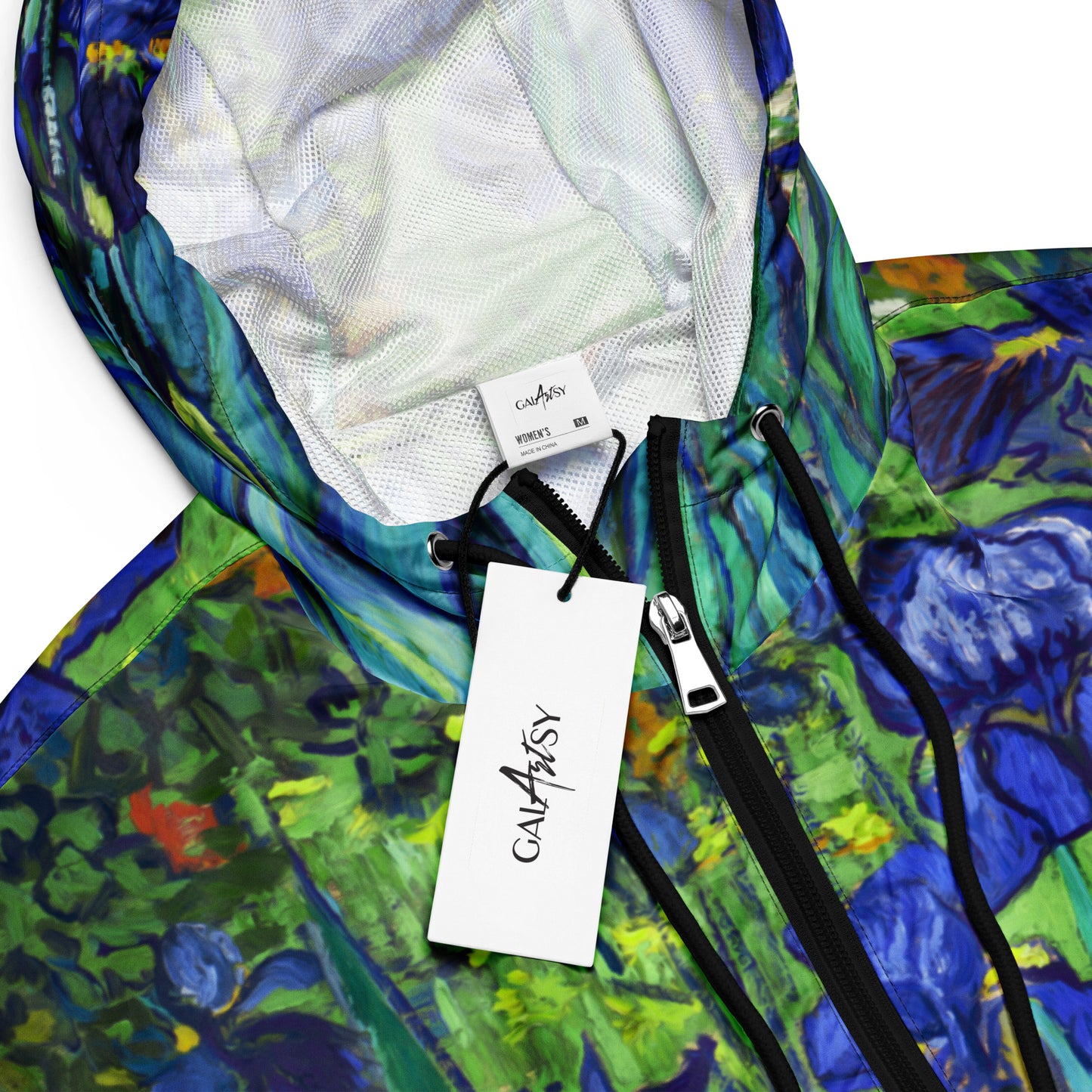 Van Gogh Irises cropped windbreaker