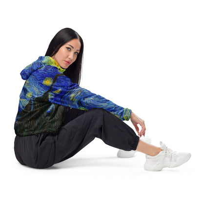 Van gogh Starry Night cropped windbreaker