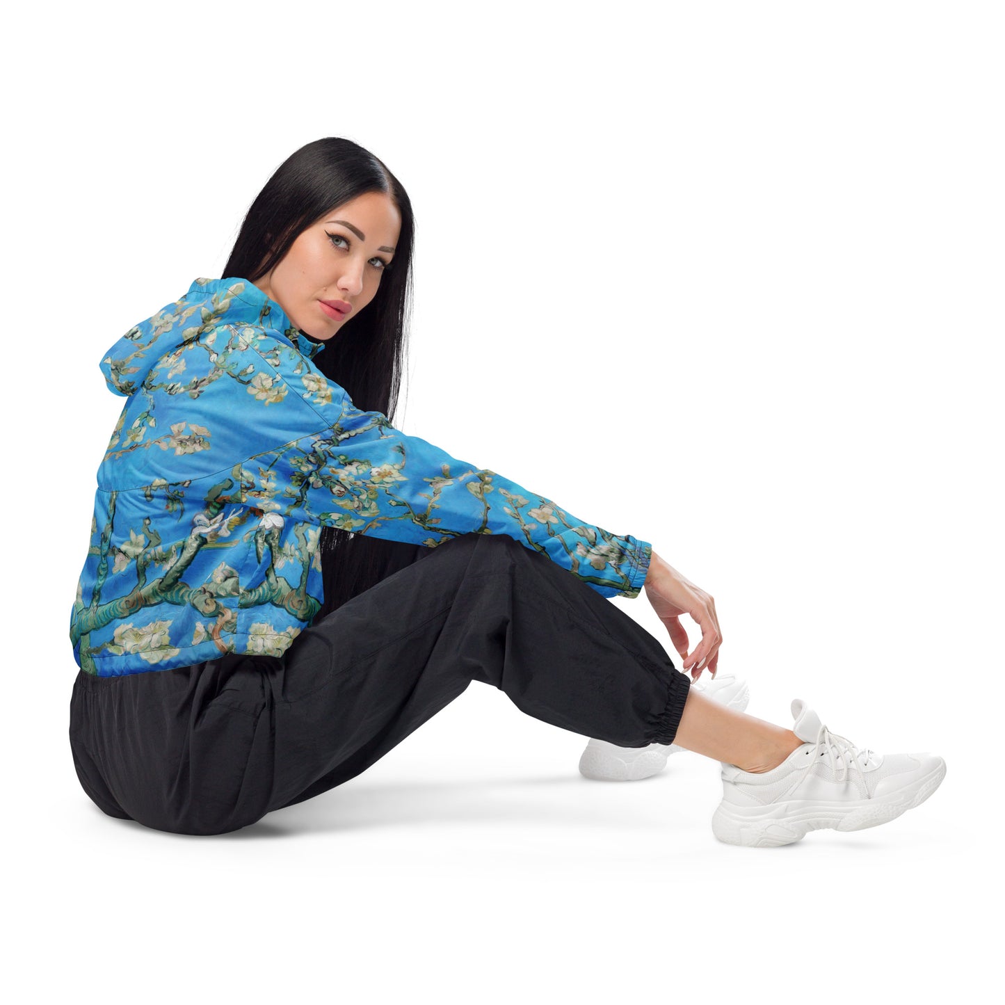 Van gogh Almond Blossom cropped windbreaker