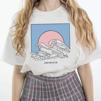 And So It Is, Hokusai Wave Aesthetic T-Shirt