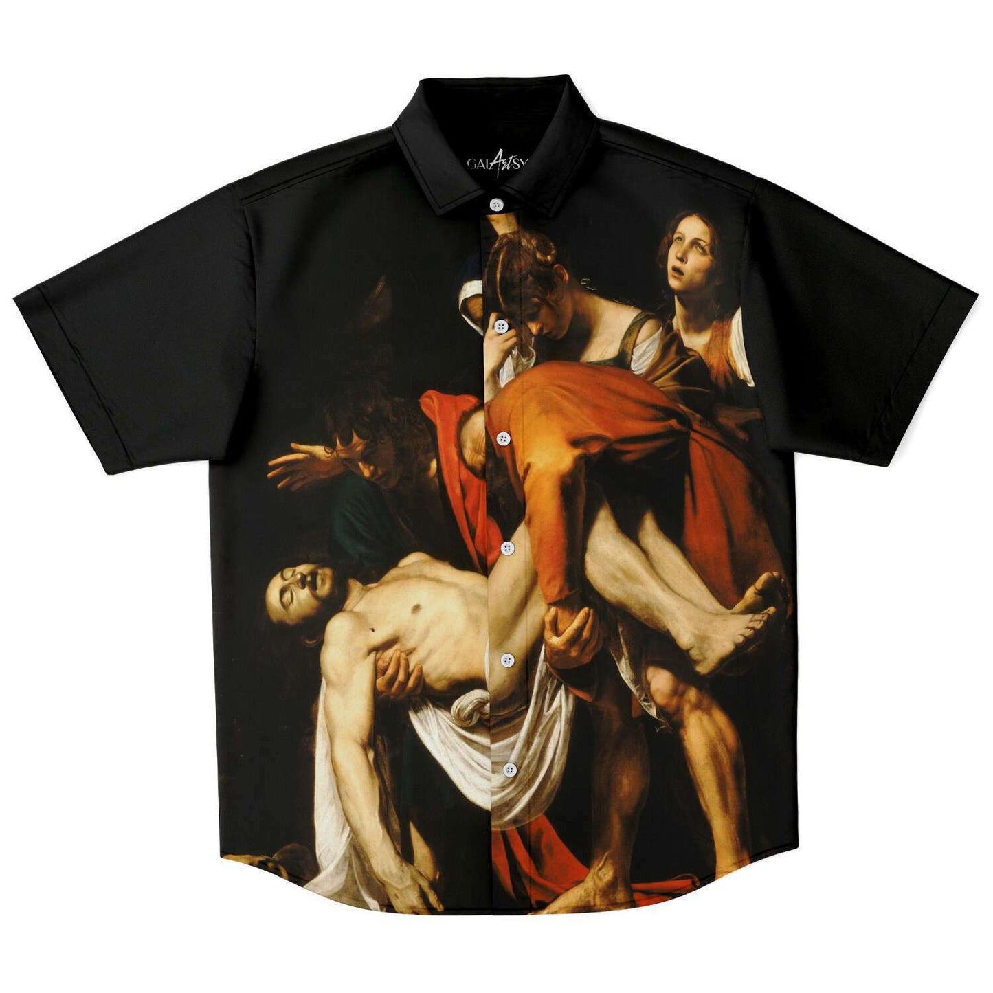 CARAVAGGIO THE ENTOMBMENT OF CHRIST BUTTONED SHIRT