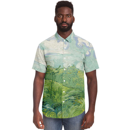 Van gogh green field Buttoned Shirt