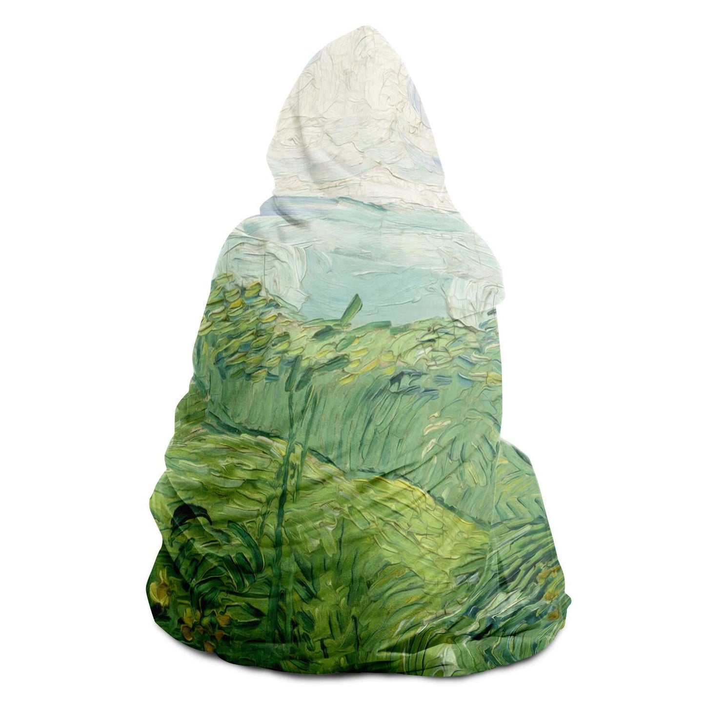 Van gogh green field Hooded Blanket