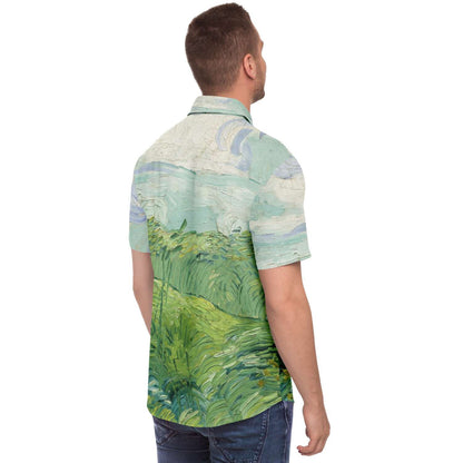 Van gogh green field Buttoned Shirt