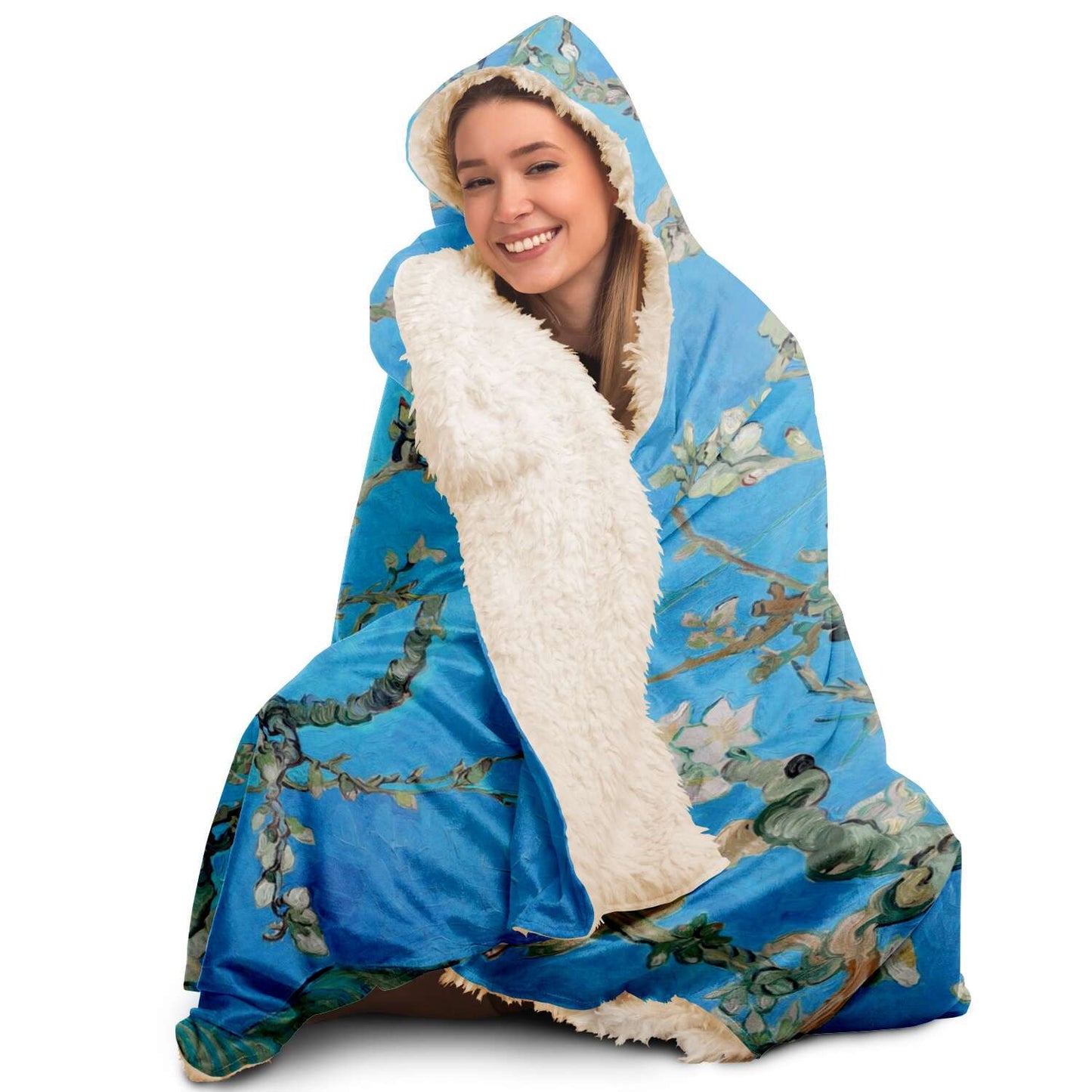 Van Gogh Almond blossoms Hooded Blanket