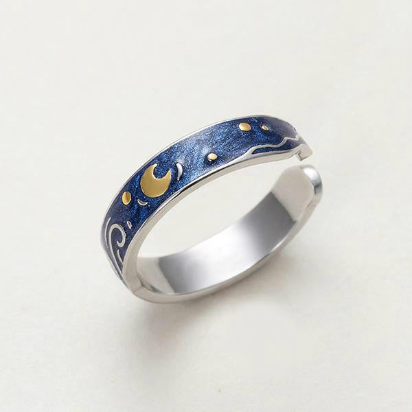 Van Gogh The Starry Night Couple Rings