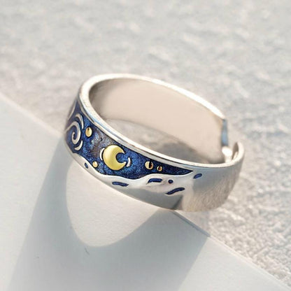 Van Gogh The Starry Night Couple Rings