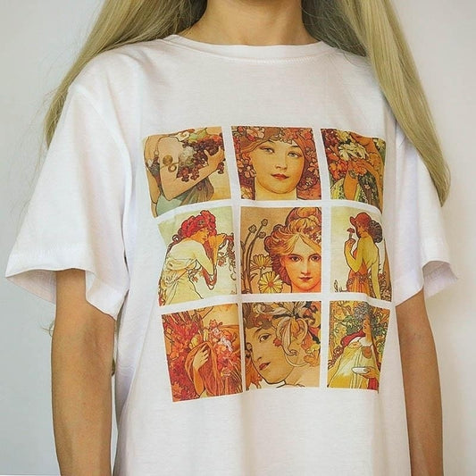 Alphonse Mucha Grid T-shirt