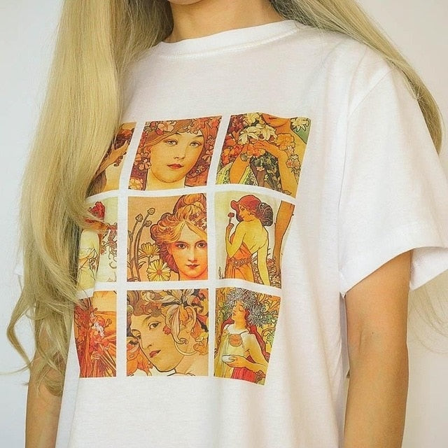 Alphonse Mucha Grid T-shirt