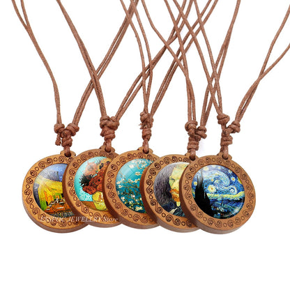 Van Gogh Art Wooden Necklace