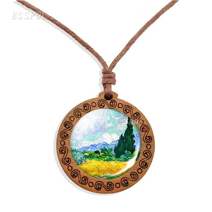 Van Gogh Art Wooden Necklace