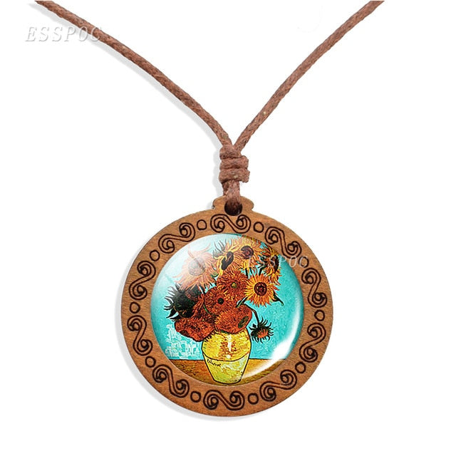 Van Gogh Art Wooden Necklace