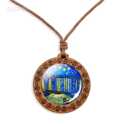 Van Gogh Art Wooden Necklace