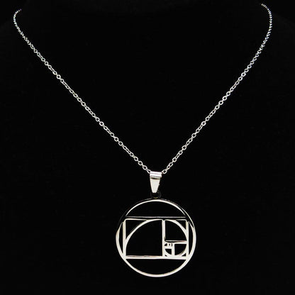 golden ratio fibonacci inspired necklace