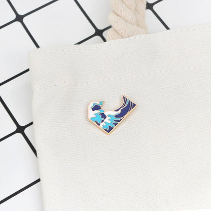 The great wave of kanagawa enamel pin