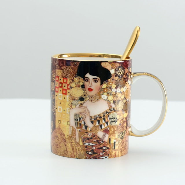 Gustave Klimt Coffee Cups With Spoon