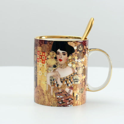 Gustave Klimt Coffee Cups With Spoon