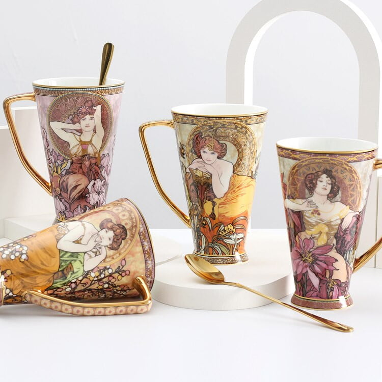 Alphonse Mucha Ceramic mugs