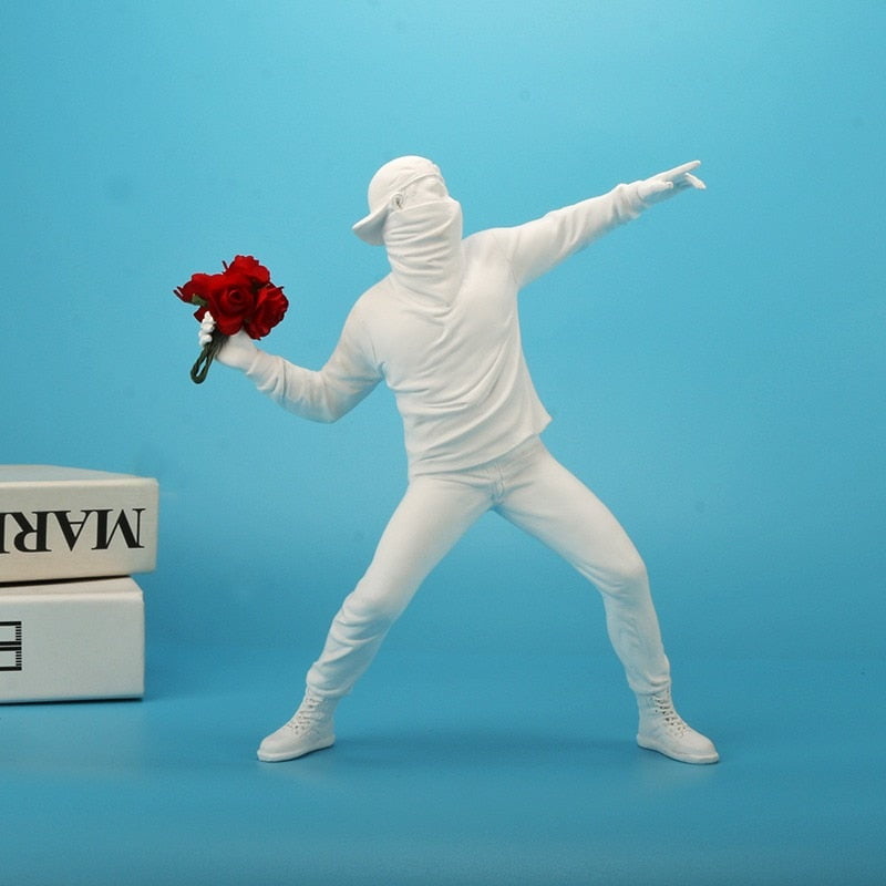 Banksy - The Flower Thrower statue