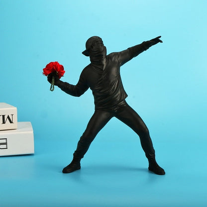 Banksy - The Flower Thrower statue