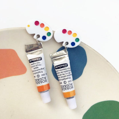 Acrylic tube & Palette Earrings