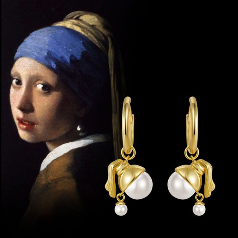 Girl with a pearl vintage earrings