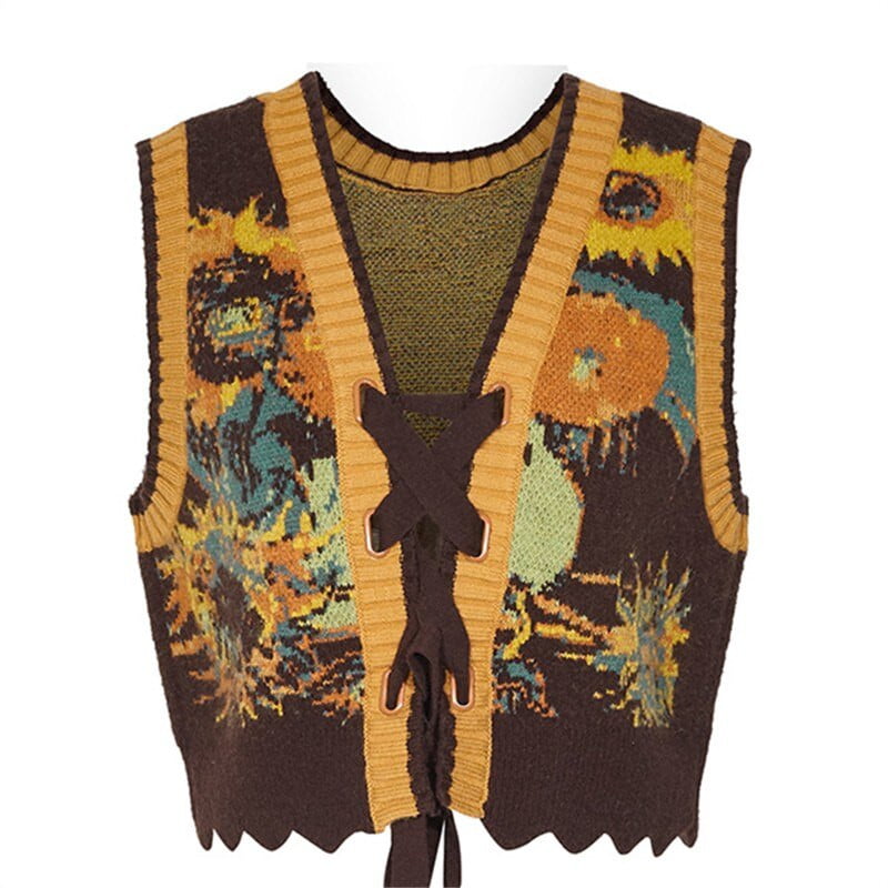 Van Gogh Vintage Waistcoat Cardigan