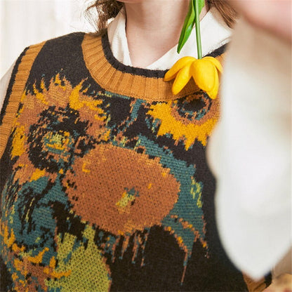 Van Gogh Vintage Waistcoat Cardigan