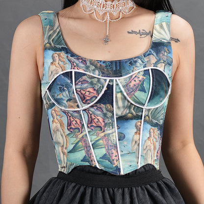 The birth of venus Corset Cami Crop Top