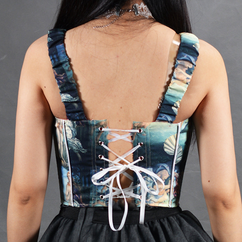 The birth of venus Corset Cami Crop Top