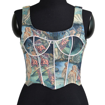 The birth of venus Corset Cami Crop Top