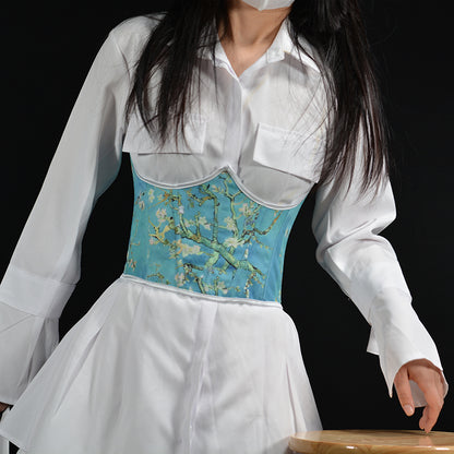 Almond blossom Underbust Corset