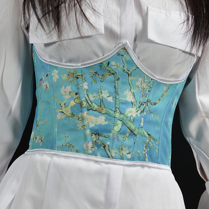 Almond blossom Underbust Corset