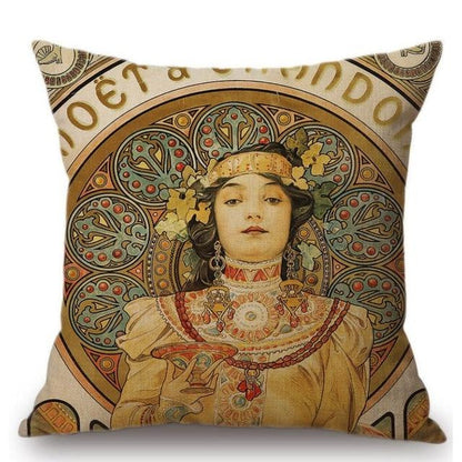 Alphonse Mucha Illustrations pillow cases