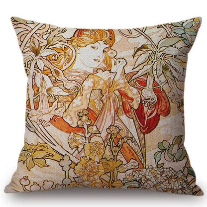 Alphonse Mucha Illustrations pillow cases