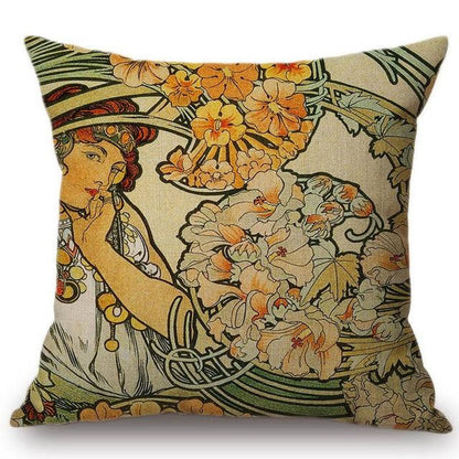 Alphonse Mucha Illustrations pillow cases