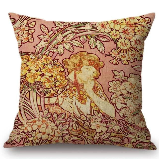 Alphonse Mucha Illustrations pillow cases