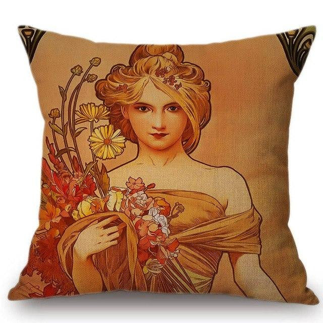 Alphonse Mucha Illustrations pillow cases