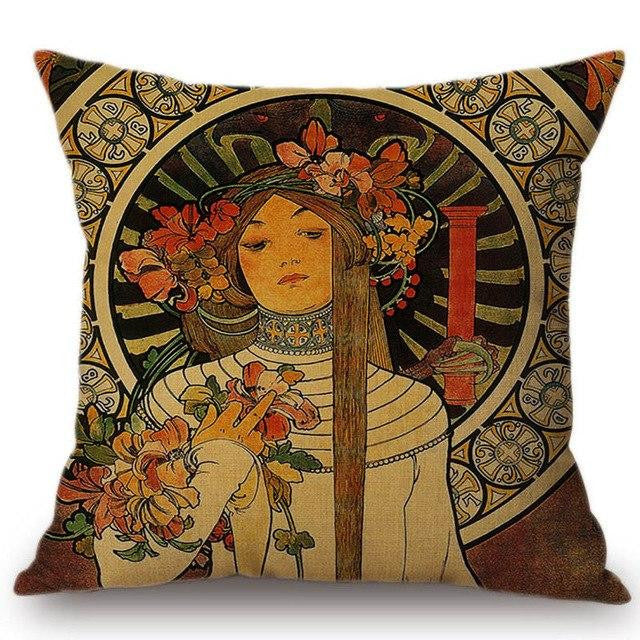 Alphonse Mucha Illustrations pillow cases