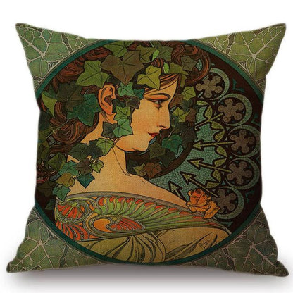 Alphonse Mucha Illustrations pillow cases